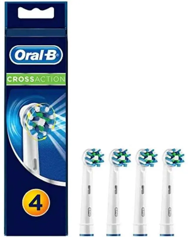 Main image of Têtes de brosse de rechange pour brosse à dents électrique Oral-B Cross Action, lot de 4