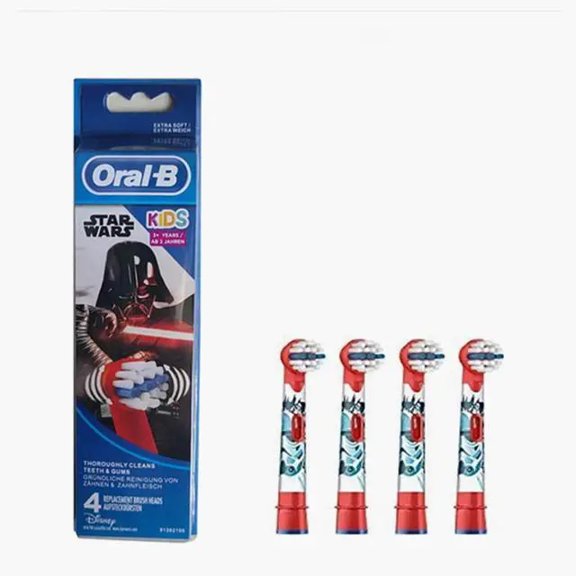 Main image of Têtes de brosse de rechange pour brosse à dents électrique rechargeable Oral-B Kids Starwars, lot de 4