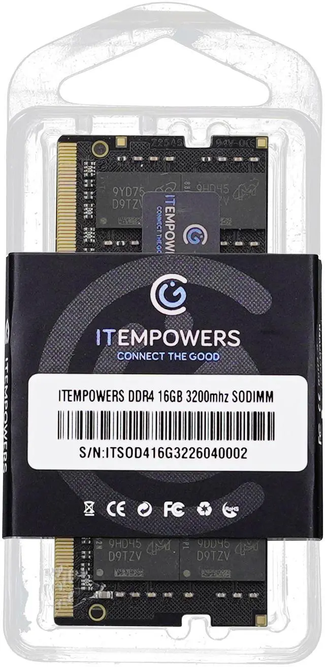 Main image of ITEMPOWERS 16GB DDR4 3200MHz Laptop Memory RAM, 260-Pin SO-DIMM, PC4-25600, 1.2V, Non-ECC Unbuffered Notebook Memory Upgrade