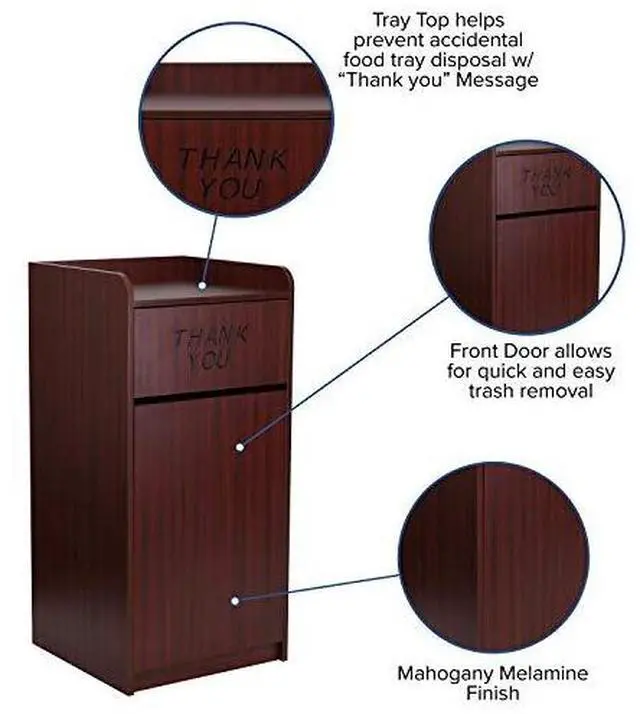 Alt view image 3 of 7 - EMMA + OLIVER Wood Tray Top Receptacle in Mahogany