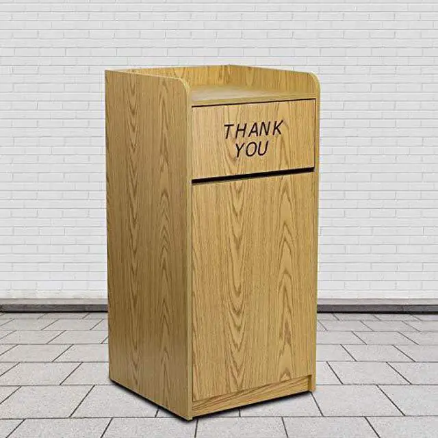 Main image of EMMA + OLIVER Wood Tray Top Receptacle in Oak