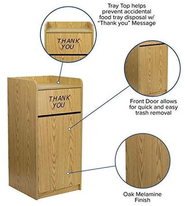 Alt view image 3 of 7 - EMMA + OLIVER Wood Tray Top Receptacle in Oak