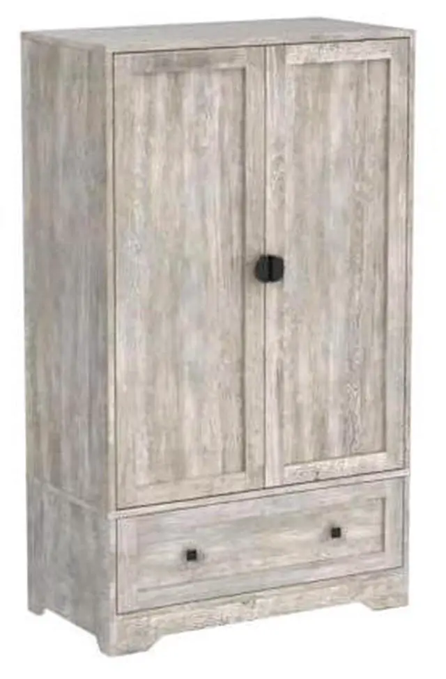 Alt view image 5 of 7 - VINGLI Wide Armoire Wardrobe Closet with Hanging Rod, Adjustable Shelves and Drawer, Freestanding Wardrobe Closet with Doors, Bedroom Armoires and Wardrobes, Rustic Grey