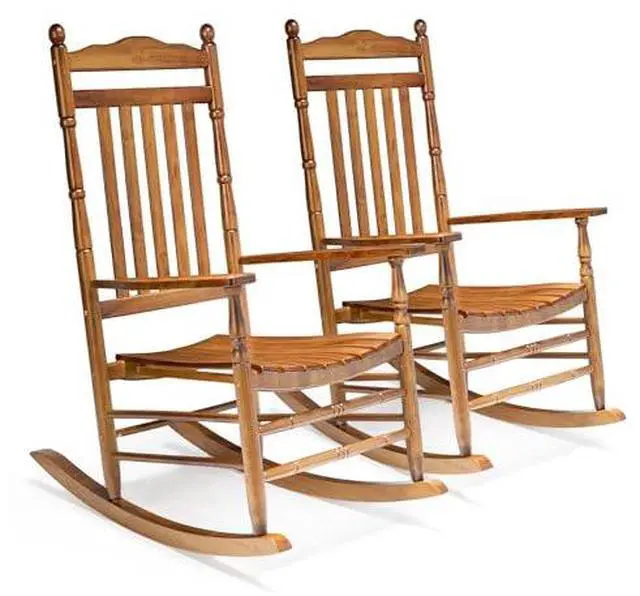 Main image of VINGLI Wooden Rocking Chair, Outdoor Chair with 450 lbs Support, Relaxing Rocker with Solid Wood High Back Seat Reclining Seat for Deck, Garden, Backyard, Porch, Indoor or Outdoor Use (Teak, 2PCS)