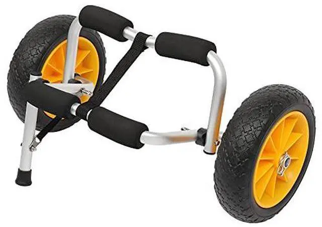 Main image of Bonnlo Foldable Kayak Cart, Lightweight Aluminum Alloy Frame, Universal Dolly Cart with 10'' Durable Solid Tires for Canoes, Paddle Boards, Boats, Strong 1.75" Thick Prongs