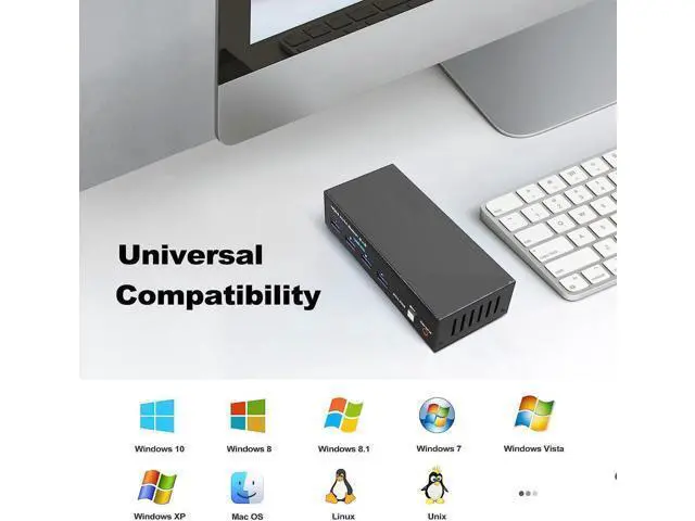 Alt view image 3 of 7 - HDMI KVM Switch Monitors 2 Computers, 8K60HZ/4K120Hz KVM Switch Dual Monitors 2 Computers with 4 USB 3.0 Port, HDMI KVM Switch 2 Port Support Button and Remote Switch, 2 PC Sharing 4 USB Devices
