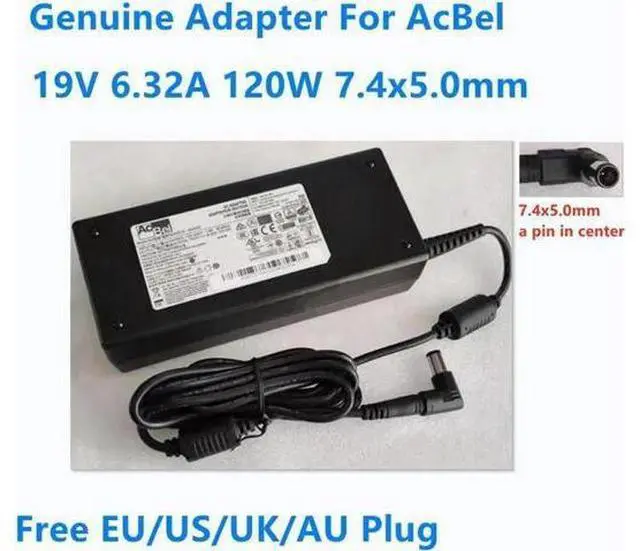 Main image of 19V 6.32A 120W 7.4x5.0mm AcBel ADC027 Power Supply AC Adapter For Laptop Charger
