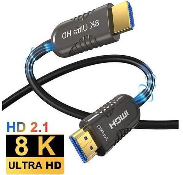 Main image of Directional Ultra High Speed 8K Fiber Optic HDMI 2.1 Cable, Certified Premium 48 Gbps Fiber Optic HDMI Cable, Supports 8K@60Hz 7680x4320, 4K@120Hz) eARC HDR10 HDCP 2.2 & 2.3 3D, 164ft