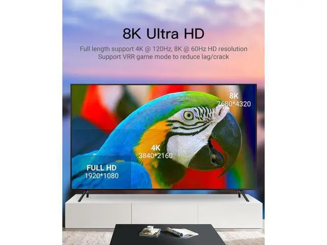 Alt view image 4 of 7 - Directional Ultra High Speed 8K Fiber Optic HDMI 2.1 Cable, Certified Premium 48 Gbps Fiber Optic HDMI Cable, Supports 8K@60Hz 7680x4320, 4K@120Hz) eARC HDR10 HDCP 2.2 & 2.3 3D, 164ft
