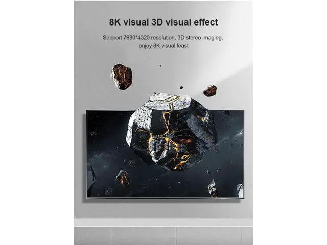 Alt view image 3 of 7 - 8K HDMI Fiber Optic Long Cable 164FT/50M, Ultra 48Gbps Unidirectional High Speed 3D 8K@60Hz 4K@120Hz 144Hz Braided HDMI Cord eARC HDR10 HDCP 2.2&2.3 Compatible with Roku TV/PS5/HDTV/Blu-ray