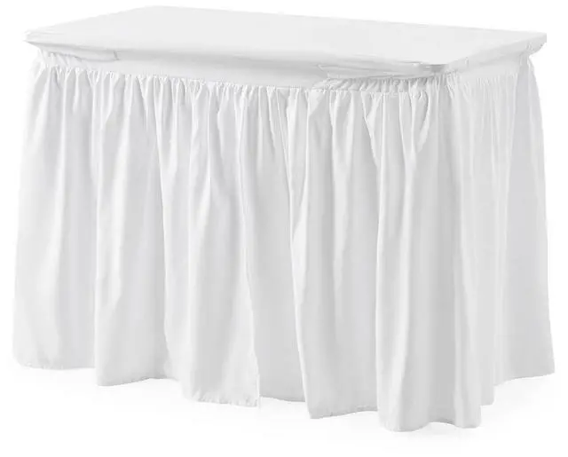 Alt view image 4 of 4 - White Microfiber Dorm Desk Skirt - 32" Length