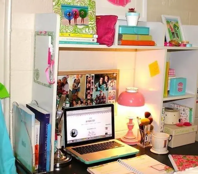 Alt view image 7 of 7 - Classic Dorm Desk Bookshelf - White