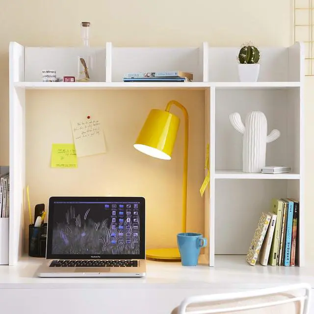 Alt view image 4 of 7 - Classic Dorm Desk Bookshelf - White
