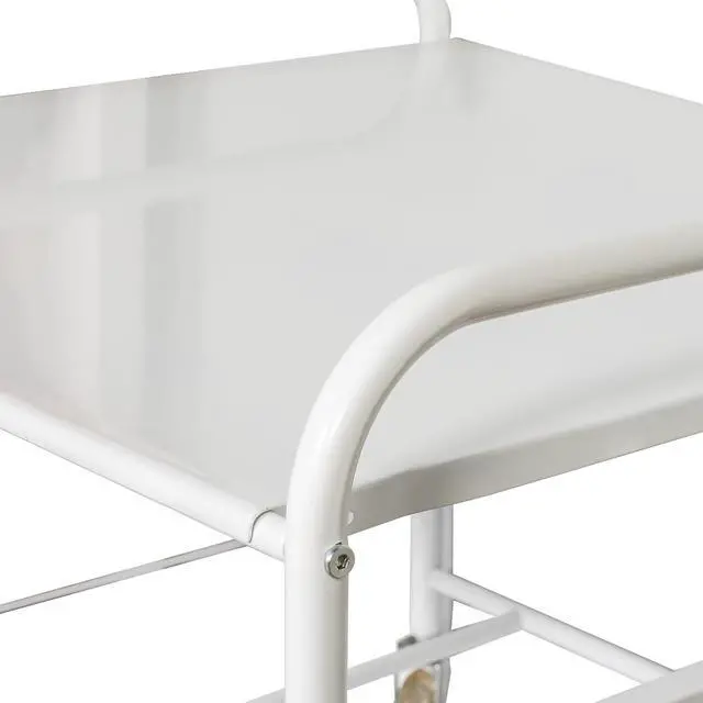 Alt view image 5 of 6 - Mini-Fridge Stand on Wheels - Supreme Organization - White Metal Frame with Gray Drawers