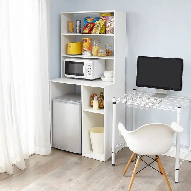 Alt view image 2 of 4 - Yak About It Mini Fridge Dorm Station with Top Shelf - White
