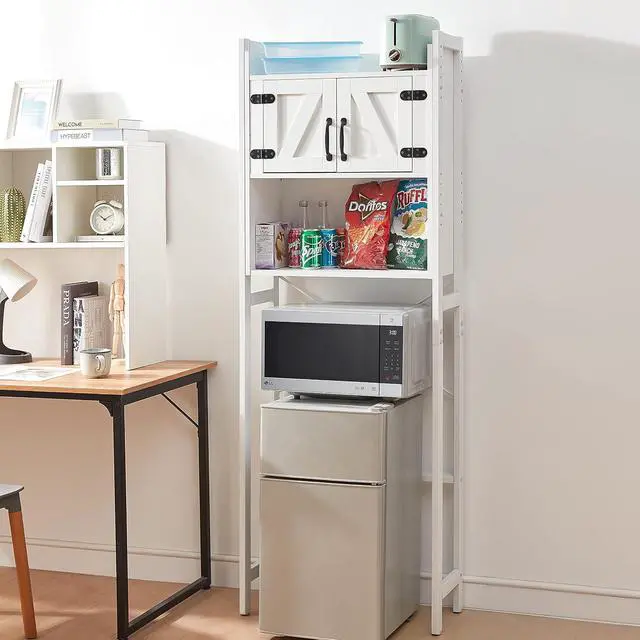 Alt view image 2 of 7 - Yak About It® Dorm Hutch - Over the Fridge Organizer - White
