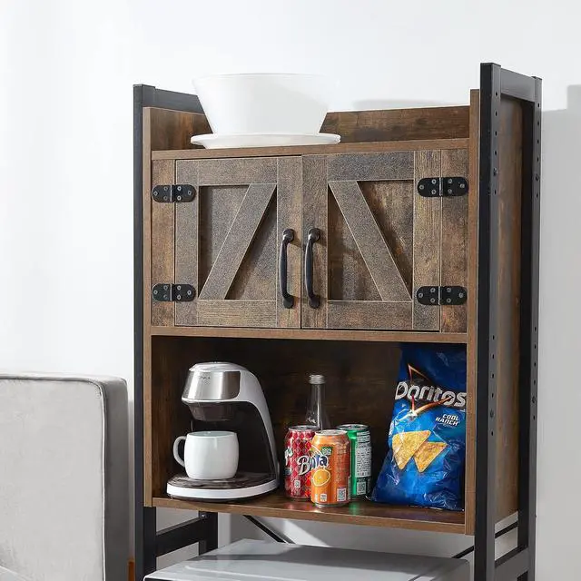 Alt view image 4 of 7 - Yak About It® Dorm Hutch - Over the Fridge Organizer - Dark Wood Walnut