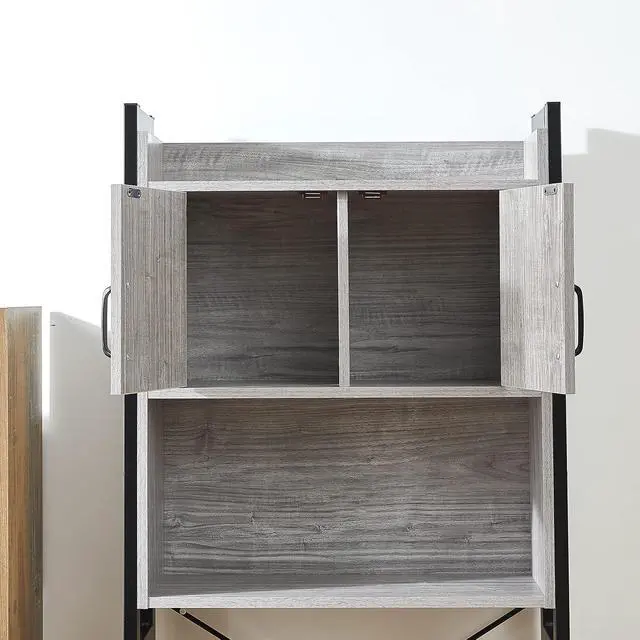 Alt view image 6 of 7 - Yak About It® Dorm Hutch - Over the Fridge Organizer - Gray Walnut