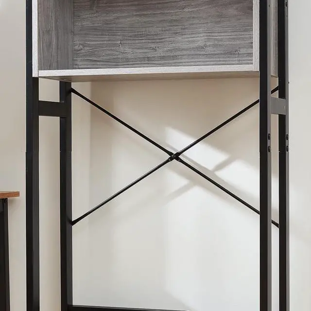 Alt view image 7 of 7 - Yak About It® Dorm Hutch - Over the Fridge Organizer - Gray Walnut