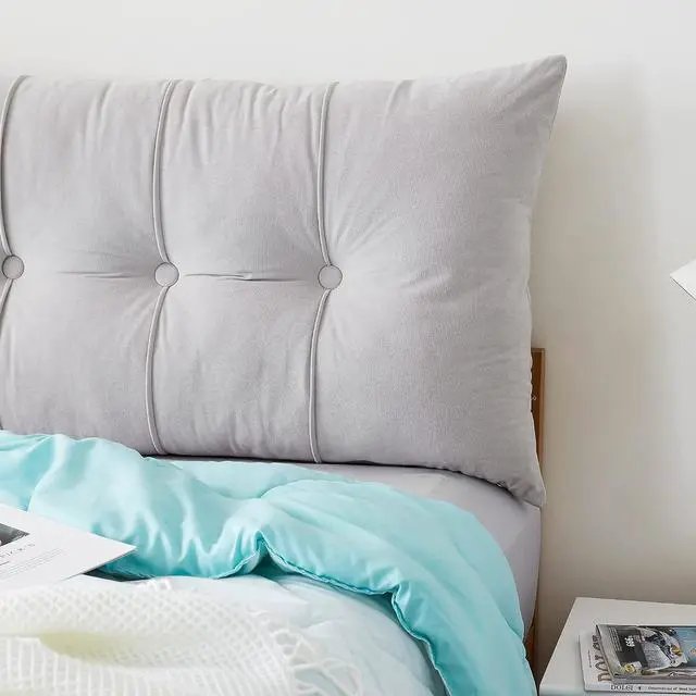 Alt view image 3 of 7 - Rainha - Plush Tufted College Headboard - Light Gray