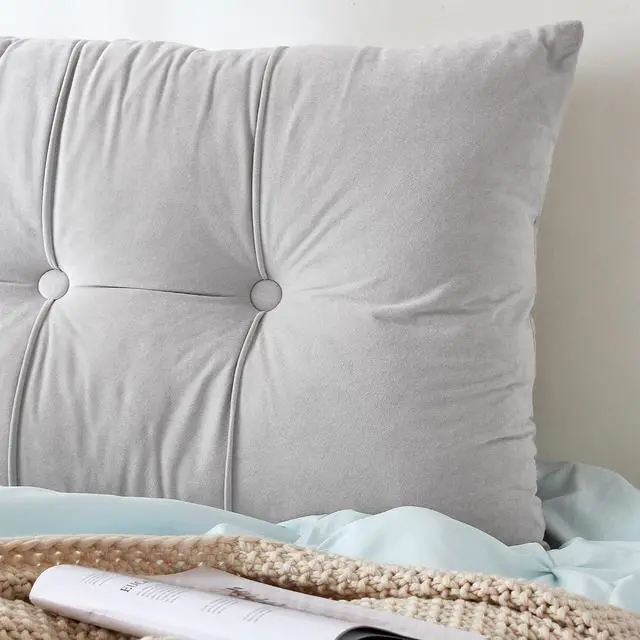 Alt view image 6 of 7 - Rainha - Plush Tufted College Headboard - Light Gray