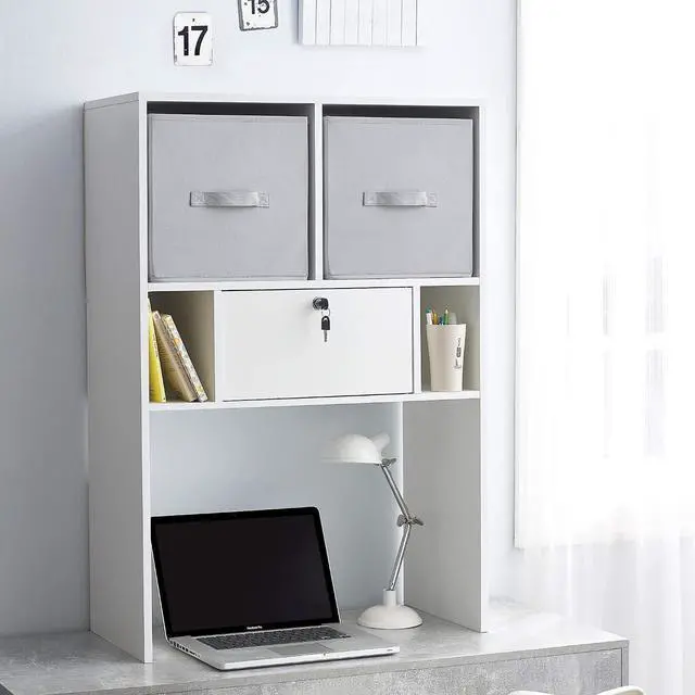 Alt view image 2 of 5 - Yak About It Locking Safe Bookshelf - Desktop - White