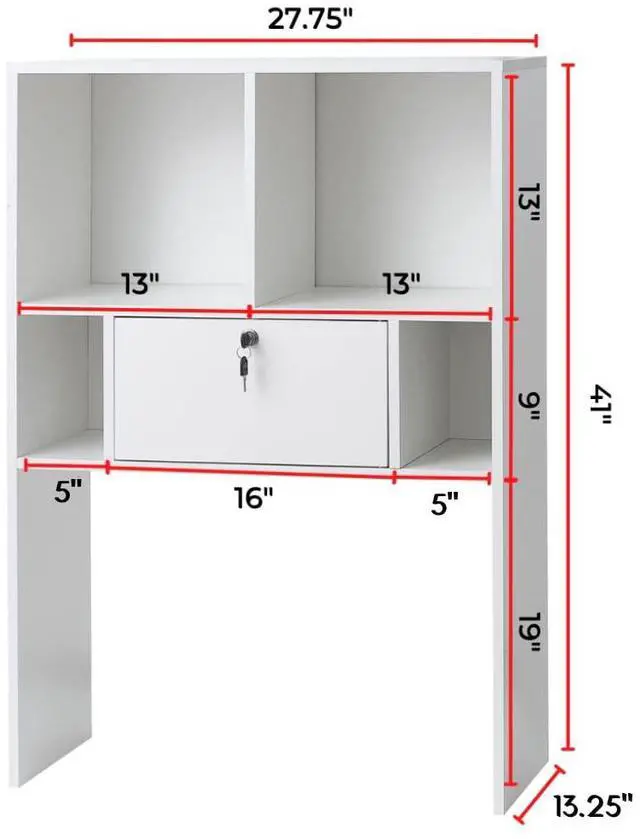 Alt view image 3 of 5 - Yak About It Locking Safe Bookshelf - Desktop - White