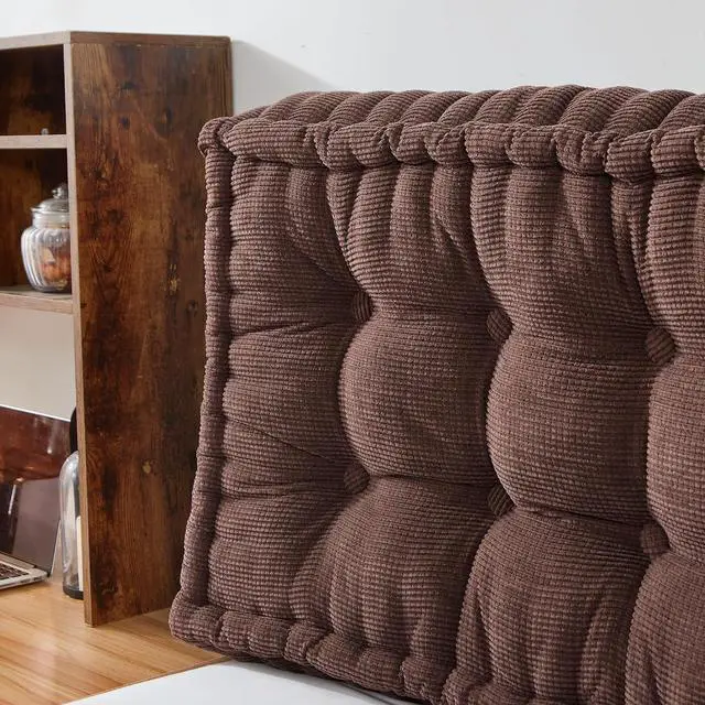 Alt view image 4 of 4 - Rainha - Ultra Thick Tufted College Headboard - Dark Brown