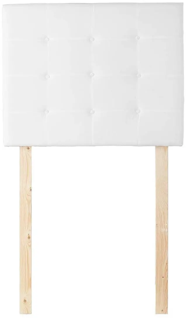 Main image of Villa Classic - Tufted - Plush College Dorm Headboard - White - with Legs