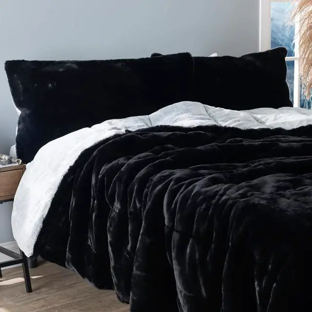 Alt view image 2 of 6 - Chunky Panda Orca Bunny - Coma Inducer® Oversized King Comforter Set - USA Heavyweight Filled - Frosted Black
