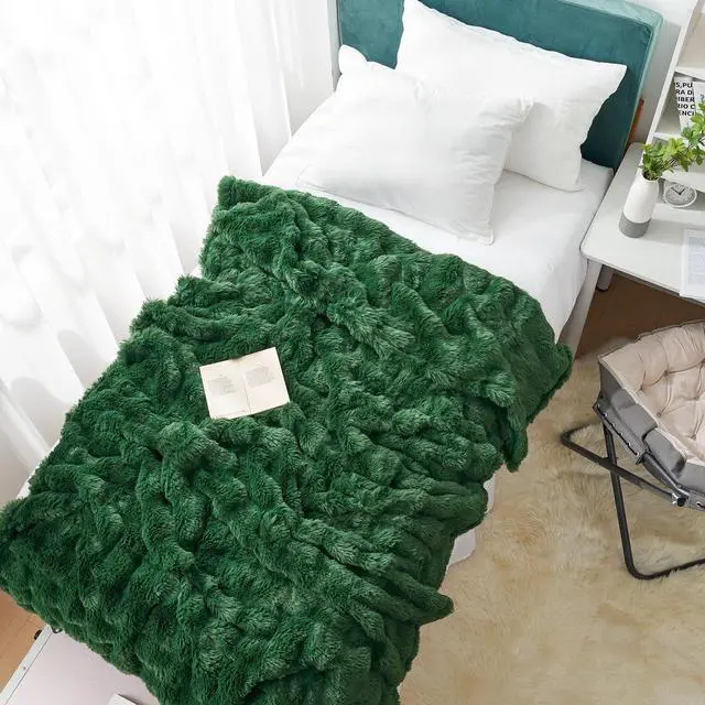 Alt view image 2 of 6 - Coma Inducer Snowball Chunky Bunny Twin XL Blanket - Greener Pastures