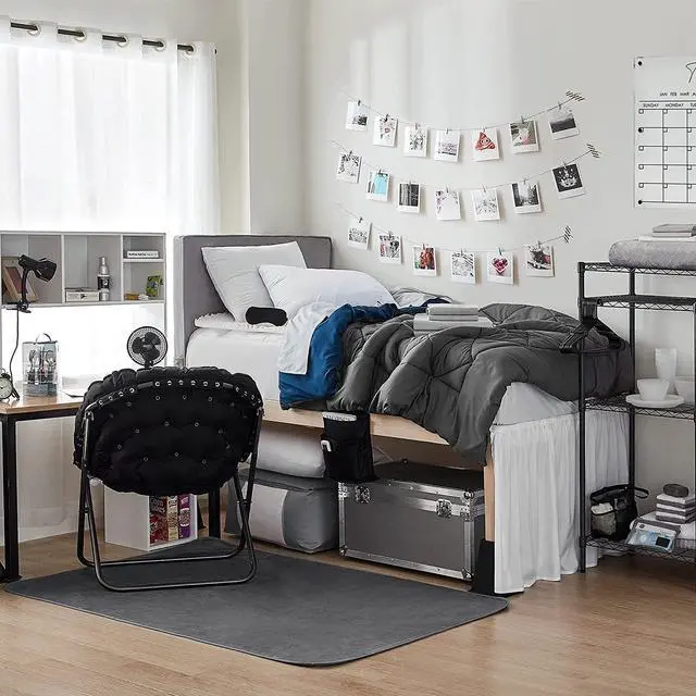 Alt view image 3 of 7 - 100% Complete - Twin XL Bedding & Dorm Essentials Package - Granite Gray/Nightfall Navy Color Set