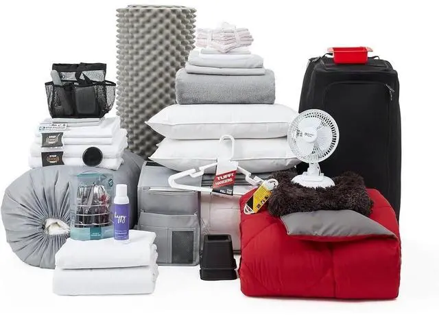 Alt view image 6 of 7 - 100% Complete - Twin XL Bedding & Dorm Essentials Package - Granite Gray/Nightfall Navy Color Set