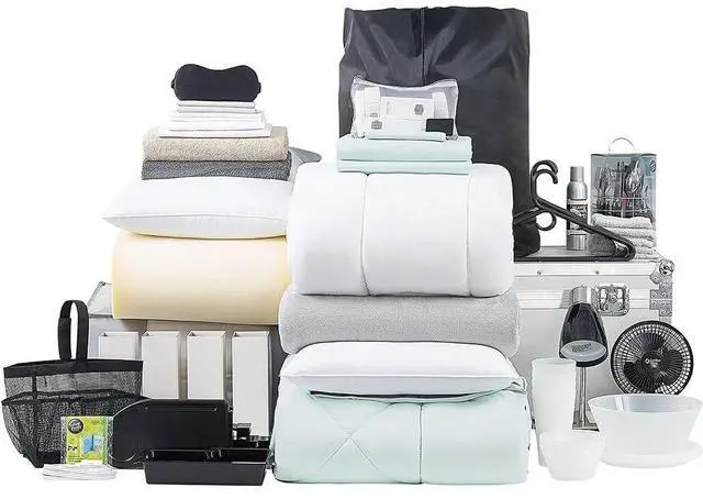 Alt view image 7 of 7 - 100% Complete - Twin XL Bedding & Dorm Essentials Package - Granite Gray/Nightfall Navy Color Set