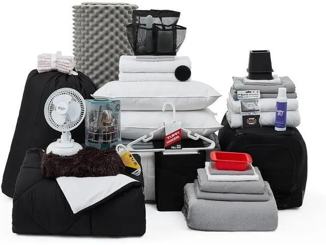 Alt view image 5 of 7 - 100% Complete - Twin XL Bedding & Dorm Essentials Package - Granite Gray/Nightfall Navy Color Set