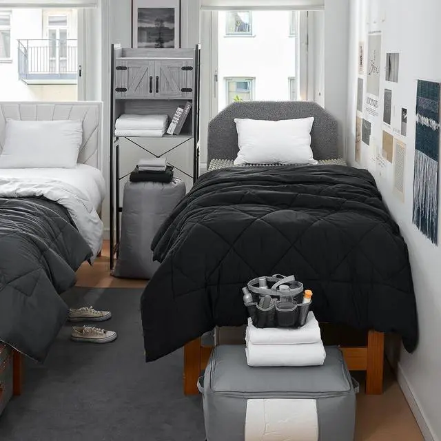 Alt view image 2 of 3 - College Dorm Bedding Pack - Twin XL Bed in a Bag - Black Color Set