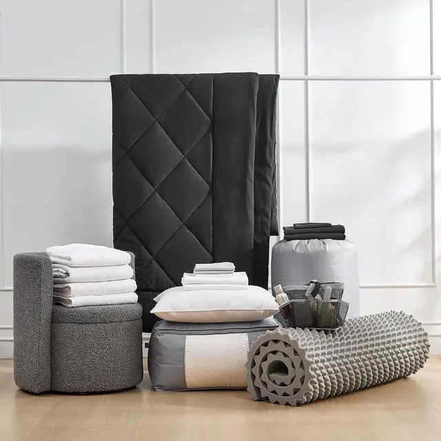 Alt view image 3 of 3 - College Dorm Bedding Pack - Twin XL Bed in a Bag - Black Color Set