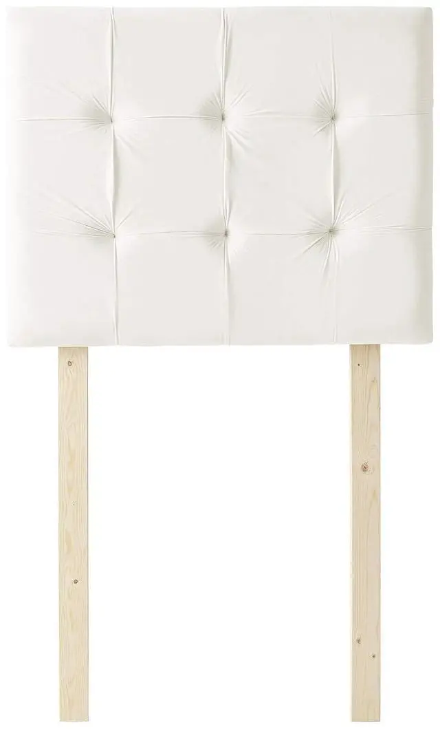 Main image of Mo' Classic College Headboard with Legs - Plush Velvet White