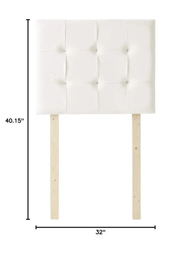 Alt view image 3 of 3 - Mo' Classic College Headboard with Legs - Plush Velvet White