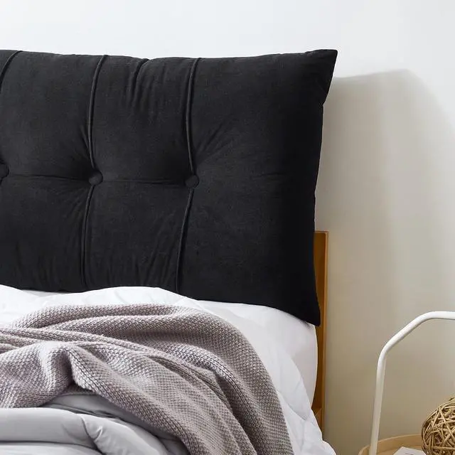 Alt view image 2 of 3 - Rainha - Plush Tufted College Headboard - Black