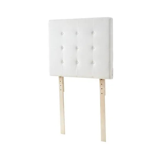 Alt view image 2 of 4 - Villa Classic Tufted Plush Right Side Outlet Headboard with Legs - White
