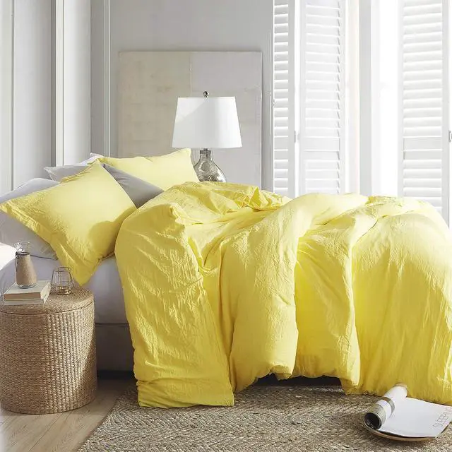 Alt view image 4 of 4 - Duvet Cover - Natural Loft King - Limelight Yellow