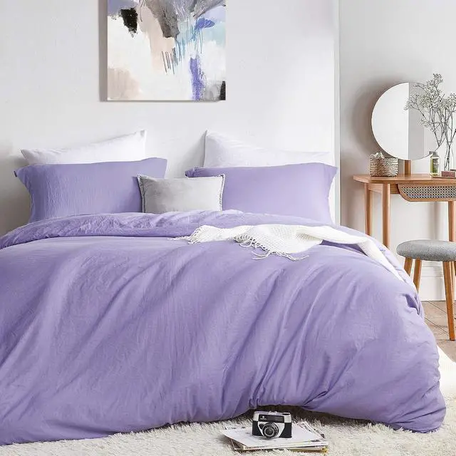 Alt view image 3 of 3 - Duvet Cover - Natural Loft King (Daybreak Purple)