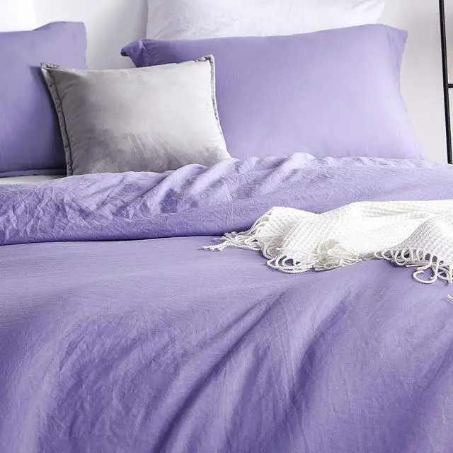 Alt view image 2 of 3 - Duvet Cover - Natural Loft King (Daybreak Purple)
