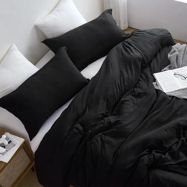 Alt view image 2 of 4 - Duvet Cover - Natural Loft King - Black