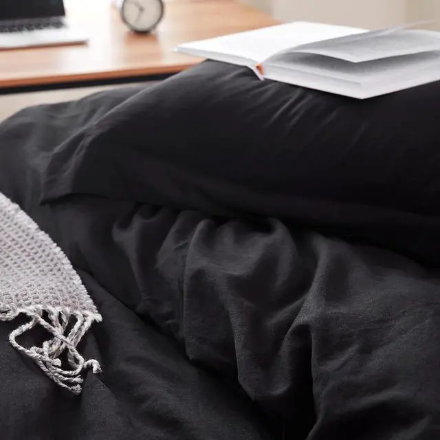Alt view image 4 of 4 - Duvet Cover - Natural Loft King - Black