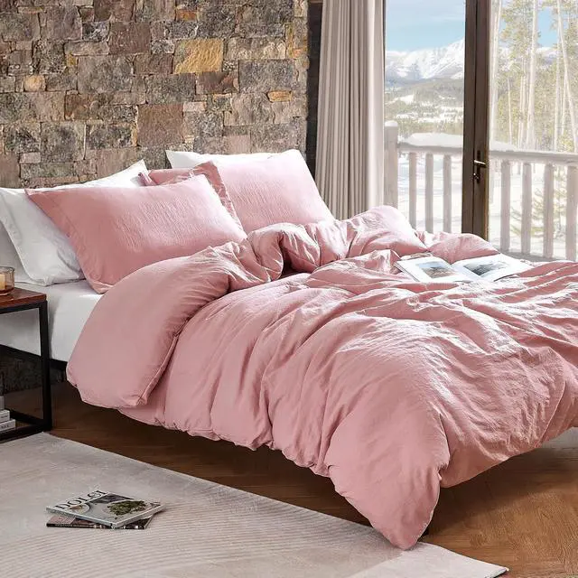 Alt view image 3 of 3 - Duvet Cover - Natural Loft King - Silver Pink