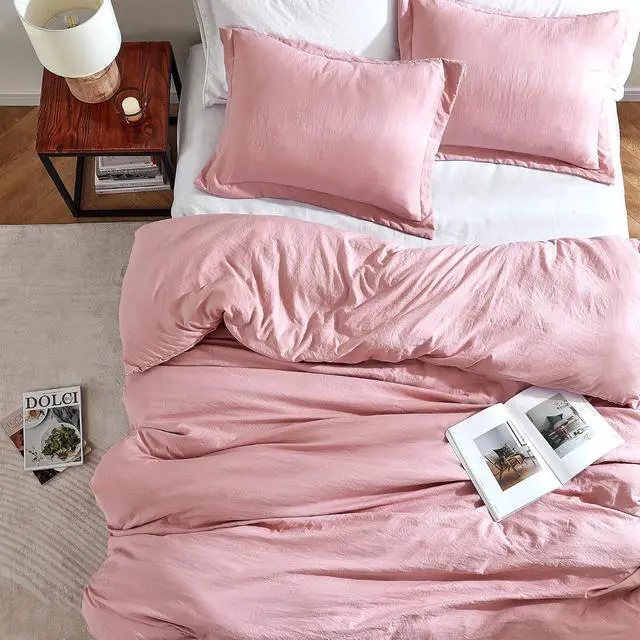 Alt view image 2 of 3 - Duvet Cover - Natural Loft King - Silver Pink