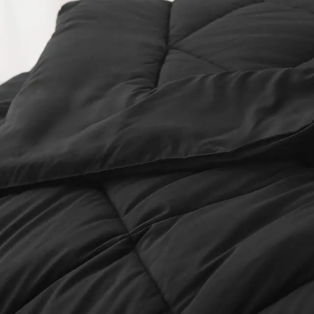 Alt view image 2 of 2 - Solid Black Full Comforter - Oversized Full XL Bedding