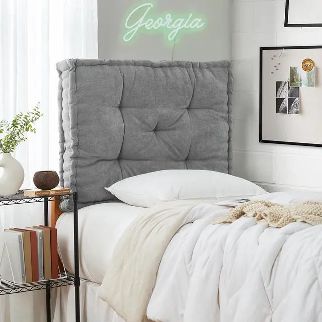 Main image of Rainha - Classic Tufted College Headboard - Real Gray